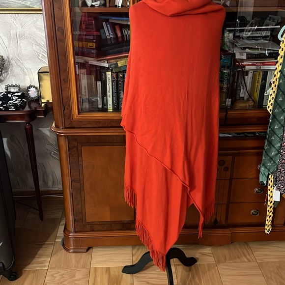 Garnet Hill Cashmere Poncho w Fringe XL - Picture 6 of 7